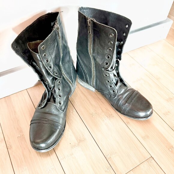 Steve Madden Troopa Combat Boots - Black Size 7 - Picture 1 of 6
